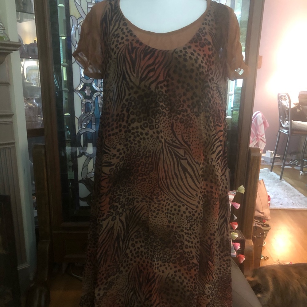 COPY - Sheer short sleeve tunic, double layer dress